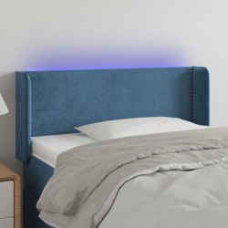 vidaXL LED Kopfteil Dunkelblau 93x16x78/88 cm Samt