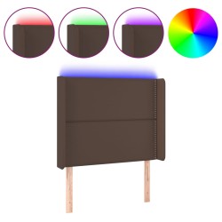 vidaXL LED Kopfteil Braun 103x16x118/128 cm Kunstleder