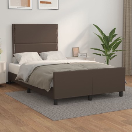vidaXL Bettgestell mit Kopfteil Braun 120x200 cm Kunstleder