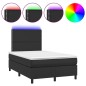 vidaXL Boxspringbett mit Matratze & LED Schwarz 120x200 cm Kunstleder vidaXL Boxspringbett mit Matratze & LED Schwarz 120x200 cm Kunstleder
