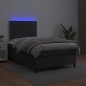 vidaXL Boxspringbett mit Matratze & LED Schwarz 120x200 cm Kunstleder vidaXL Boxspringbett mit Matratze & LED Schwarz 120x200 cm Kunstleder