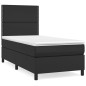 vidaXL Boxspringbett mit Matratze Schwarz 100x200 cm Kunstleder vidaXL Boxspringbett mit Matratze Schwarz 100x200 cm Kunstleder