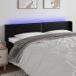 vidaXL LED Kopfteil Schwarz 203x16x78/88 cm Kunstleder