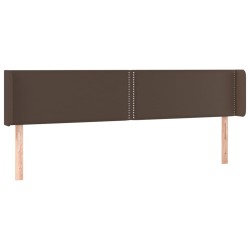 vidaXL Kopfteil mit Ohren Braun 203x16x78/88 cm Kunstleder