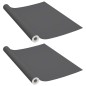 Möbelfolien Selbstklebend 2 Stk. Grau 500x90 cm PVC Möbelfolien Selbstklebend 2 Stk. Grau 500x90 cm PVC