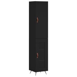 vidaXL Highboard Schwarz 34,5x34x180 cm Holzwerkstoff