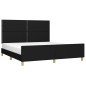 vidaXL Bettgestell mit Kopfteil Schwarz 160x200 cm Stoff vidaXL Bettgestell mit Kopfteil Schwarz 160x200 cm Stoff
