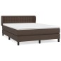 vidaXL Boxspringbett mit Matratze Braun 140x190 cm Kunstleder vidaXL Boxspringbett mit Matratze Braun 140x190 cm Kunstleder