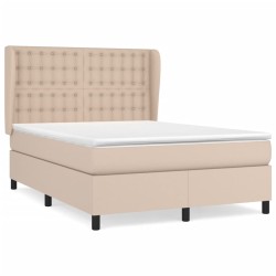 vidaXL Boxspringbett Matratze Cappuccino-Braun 140x190cm Kunstleder
