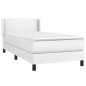 vidaXL Boxspringbett mit Matratze Weiß 90x200 cm Kunstleder vidaXL Boxspringbett mit Matratze Weiß 90x200 cm Kunstleder