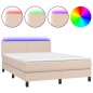 vidaXL Boxspringbett mit Matratze & LED Cappuccino-Braun 140x190cm vidaXL Boxspringbett mit Matratze & LED Cappuccino-Braun 140x190cm