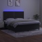 vidaXL Boxspringbett mit Matratze & LED Schwarz 160x200 cm Samt vidaXL Boxspringbett mit Matratze & LED Schwarz 160x200 cm Samt