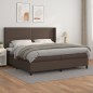 vidaXL Boxspringbett mit Matratze Braun 200x200 cm Kunstleder vidaXL Boxspringbett mit Matratze Braun 200x200 cm Kunstleder