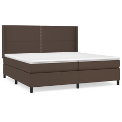 vidaXL Boxspringbett mit Matratze Braun 200x200 cm Kunstleder
