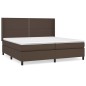 vidaXL Boxspringbett mit Matratze Braun 200x200 cm Kunstleder vidaXL Boxspringbett mit Matratze Braun 200x200 cm Kunstleder