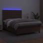 vidaXL Boxspringbett mit Matratze & LED Braun 140x190 cm Kunstleder vidaXL Boxspringbett mit Matratze & LED Braun 140x190 cm Kunstleder
