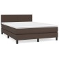 vidaXL Boxspringbett mit Matratze Braun 140x190 cm Kunstleder vidaXL Boxspringbett mit Matratze Braun 140x190 cm Kunstleder