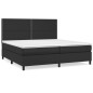 vidaXL Boxspringbett mit Matratze Schwarz 200x200 cm Kunstleder vidaXL Boxspringbett mit Matratze Schwarz 200x200 cm Kunstleder