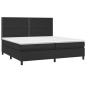 vidaXL Boxspringbett mit Matratze Schwarz 200x200 cm Kunstleder vidaXL Boxspringbett mit Matratze Schwarz 200x200 cm Kunstleder