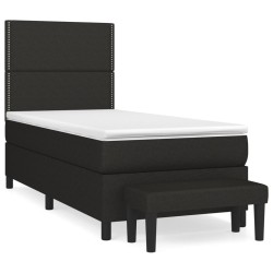 vidaXL Boxspringbett mit Matratze Schwarz 80x200 cm Stoff