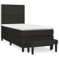 vidaXL Boxspringbett mit Matratze Schwarz 80x200 cm Stoff vidaXL Boxspringbett mit Matratze Schwarz 80x200 cm Stoff
