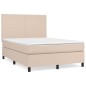 vidaXL Boxspringbett Matratze Cappuccino-Braun 140x190cm Kunstleder vidaXL Boxspringbett Matratze Cappuccino-Braun 140x190cm Kunstleder