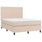 vidaXL Boxspringbett Matratze Cappuccino-Braun 140x190cm Kunstleder vidaXL Boxspringbett Matratze Cappuccino-Braun 140x190cm Kunstleder