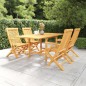 5-tlg. Garten-Essgruppe Teak Massivholz