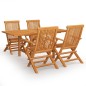 5-tlg. Garten-Essgruppe Teak Massivholz