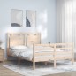 vidaXL Massivholzbett mit Kopfteil vidaXL Massivholzbett mit Kopfteil