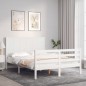 vidaXL Massivholzbett mit Kopfteil Weiß 140x190 cm vidaXL Massivholzbett mit Kopfteil Weiß 140x190 cm