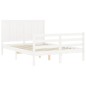 vidaXL Massivholzbett mit Kopfteil Weiß 140x190 cm vidaXL Massivholzbett mit Kopfteil Weiß 140x190 cm