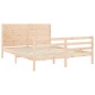 vidaXL Massivholzbett mit Kopfteil 160x200 cm vidaXL Massivholzbett mit Kopfteil 160x200 cm