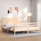 vidaXL Massivholzbett mit Kopfteil vidaXL Massivholzbett mit Kopfteil