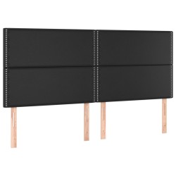 vidaXL Kopfteile 4 Stk. Schwarz 100x5x78/88 cm Kunstleder