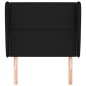 vidaXL Kopfteil mit Ohren Schwarz 83x23x118/128 cm Stoff