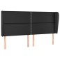 vidaXL Kopfteil mit Ohren Schwarz 203x23x118/128 cm Kunstleder