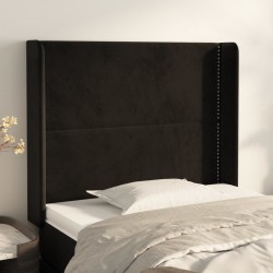 vidaXL Kopfteil mit Ohren Schwarz 83x16x118/128 cm Samt