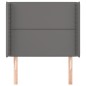 vidaXL Kopfteil mit Ohren Grau 103x16x118/128 cm Kunstleder