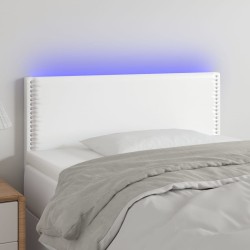 vidaXL LED Kopfteil Weiß 90x5x78/88 cm Kunstleder