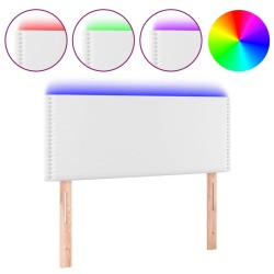 vidaXL LED Kopfteil Weiß 90x5x78/88 cm Kunstleder