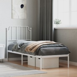 vidaXL Bettgestell mit Kopfteil Metall Weiß 80x200 cm
