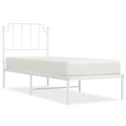 vidaXL Bettgestell mit Kopfteil Metall Weiß 80x200 cm