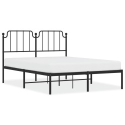 vidaXL Bettgestell mit Kopfteil Metall Schwarz 140x200 cm
