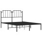 vidaXL Bettgestell mit Kopfteil Metall Schwarz 140x200 cm vidaXL Bettgestell mit Kopfteil Metall Schwarz 140x200 cm