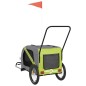 vidaXL Fahrradanhänger Hunde Grün und Grau Oxford-Gewebe und Eisen vidaXL Fahrradanhänger Hunde Grün und Grau Oxford-Gewebe und Eisen