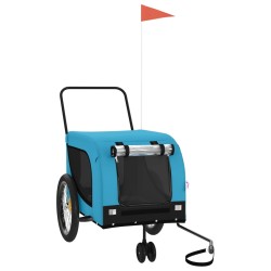 vidaXL Fahrradanhänger Hunde Blau und Schwarz Oxford-Gewebe & Eisen