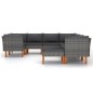 vidaXL 9-tlg. Garten-Lounge-Set mit Kissen Poly Rattan Grau vidaXL 9-tlg. Garten-Lounge-Set mit Kissen Poly Rattan Grau