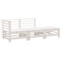 vidaXL 3-tlg. Garten-Lounge-Set Weiß Massivholz Kiefer vidaXL 3-tlg. Garten-Lounge-Set Weiß Massivholz Kiefer