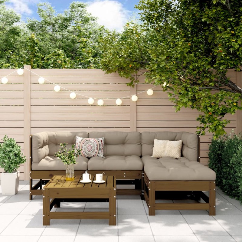 vidaXL 5-tlg. Garten-Lounge-Set Honigbraun Massivholz Kiefer vidaXL 5-tlg. Garten-Lounge-Set Honigbraun Massivholz Kiefer